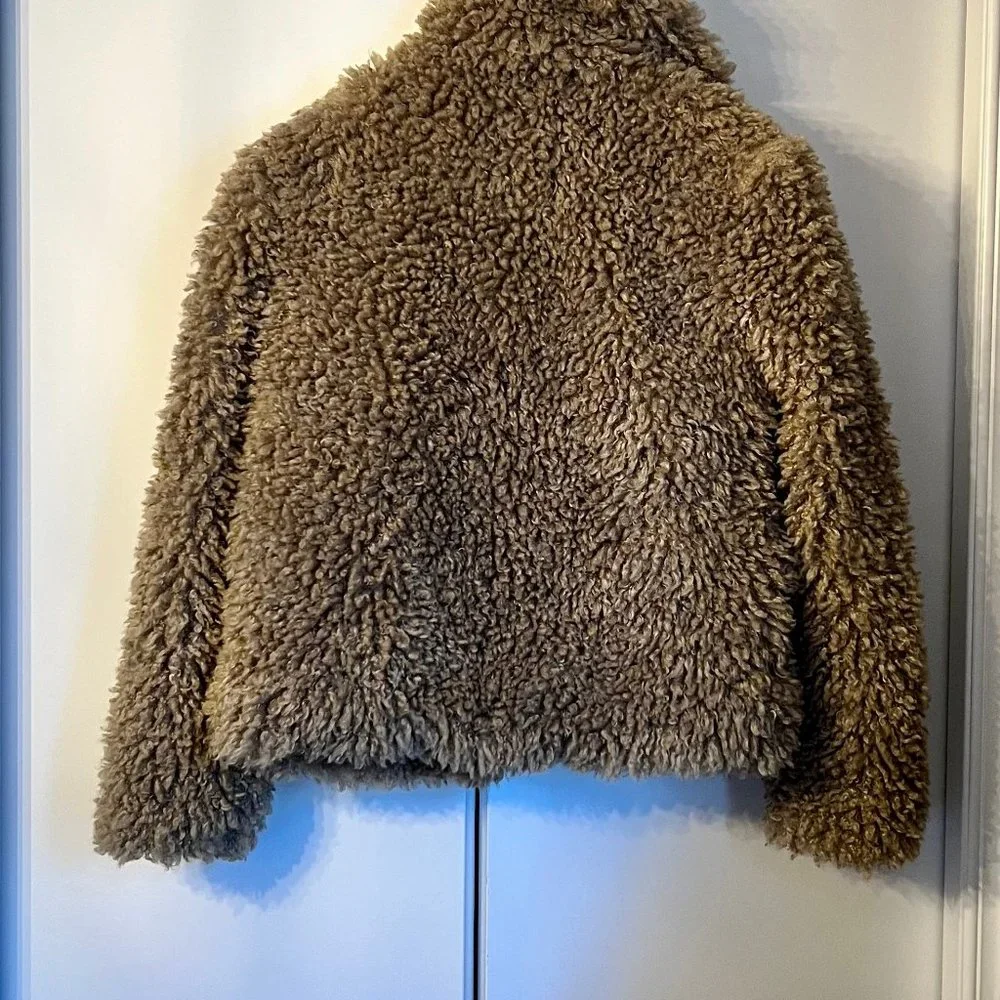 Zara Brown Faux Fur Puffer Jacket - Picture 2 of 2